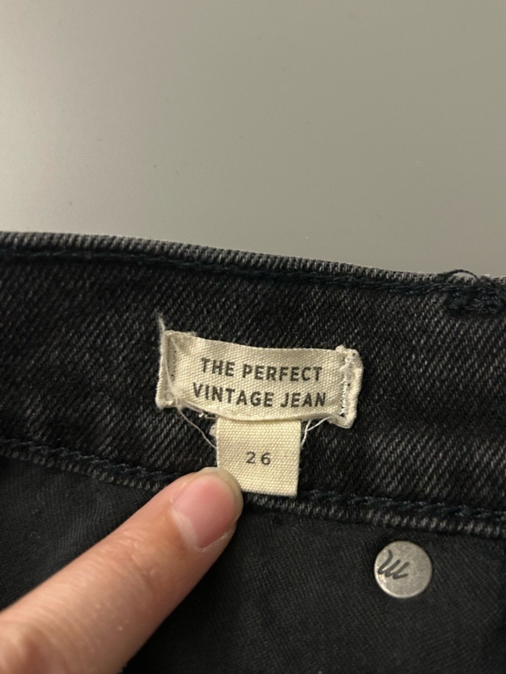 Madewell The Perfect Vintage Jean High-Rise Black Straight Jeans Size 26 - Picture 6 of 8
